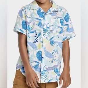 NWOT Cat & Jack Boys Tropical Print Resort Shirt